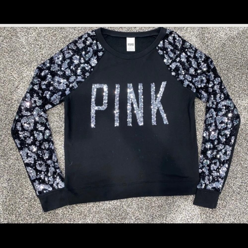 Sequin leopard pink Victoria secret sweater.